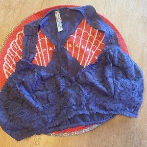 Free People Blue Purple Sleeveless Bustier Camisole